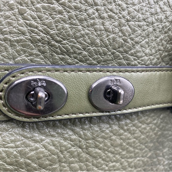 COACH Swagger 21 Carryall Top Handle Crossbody Bag Purse ARMY GREEN - Picture 7 of 7